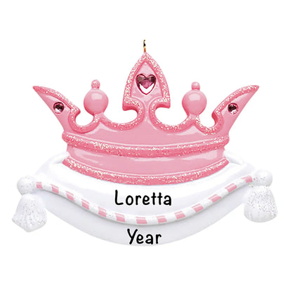 Princess Pink Crown Christmas Ornament