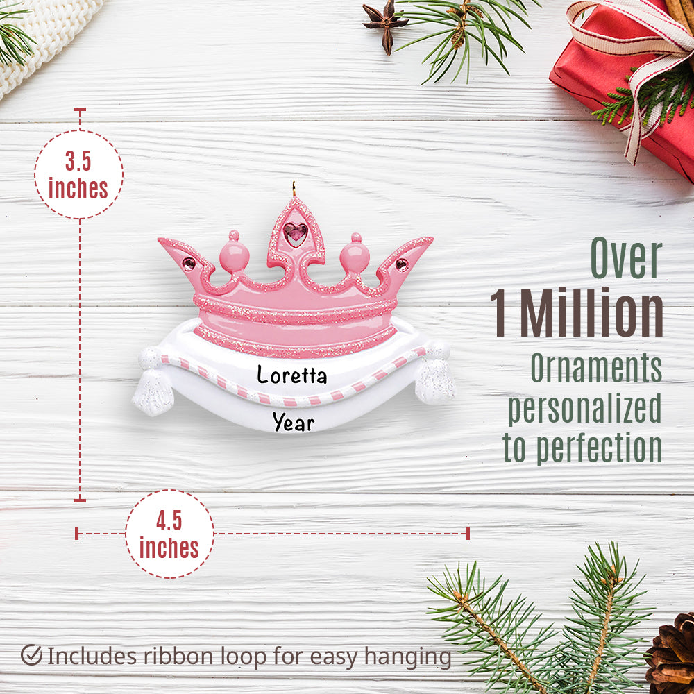 Princess Pink Crown Christmas Ornament