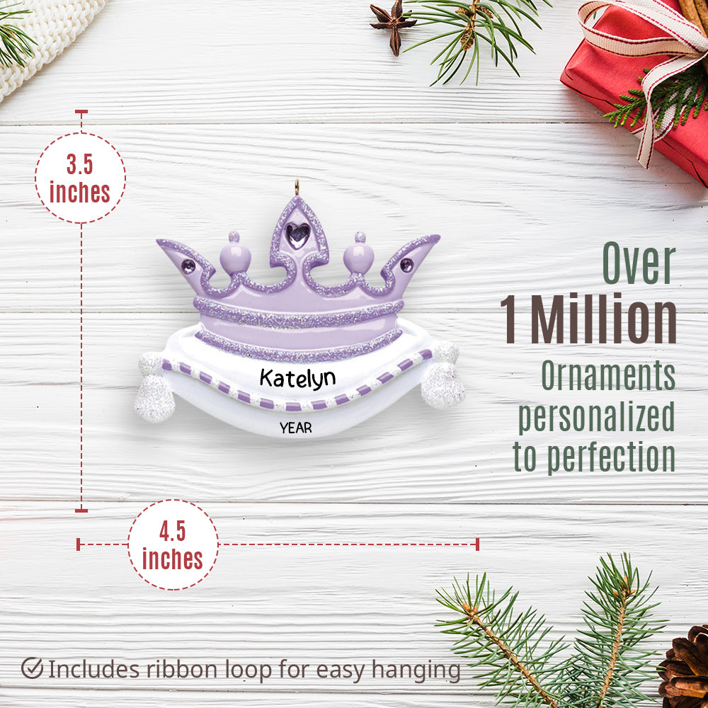 Purple Princess Crown Christmas Ornament