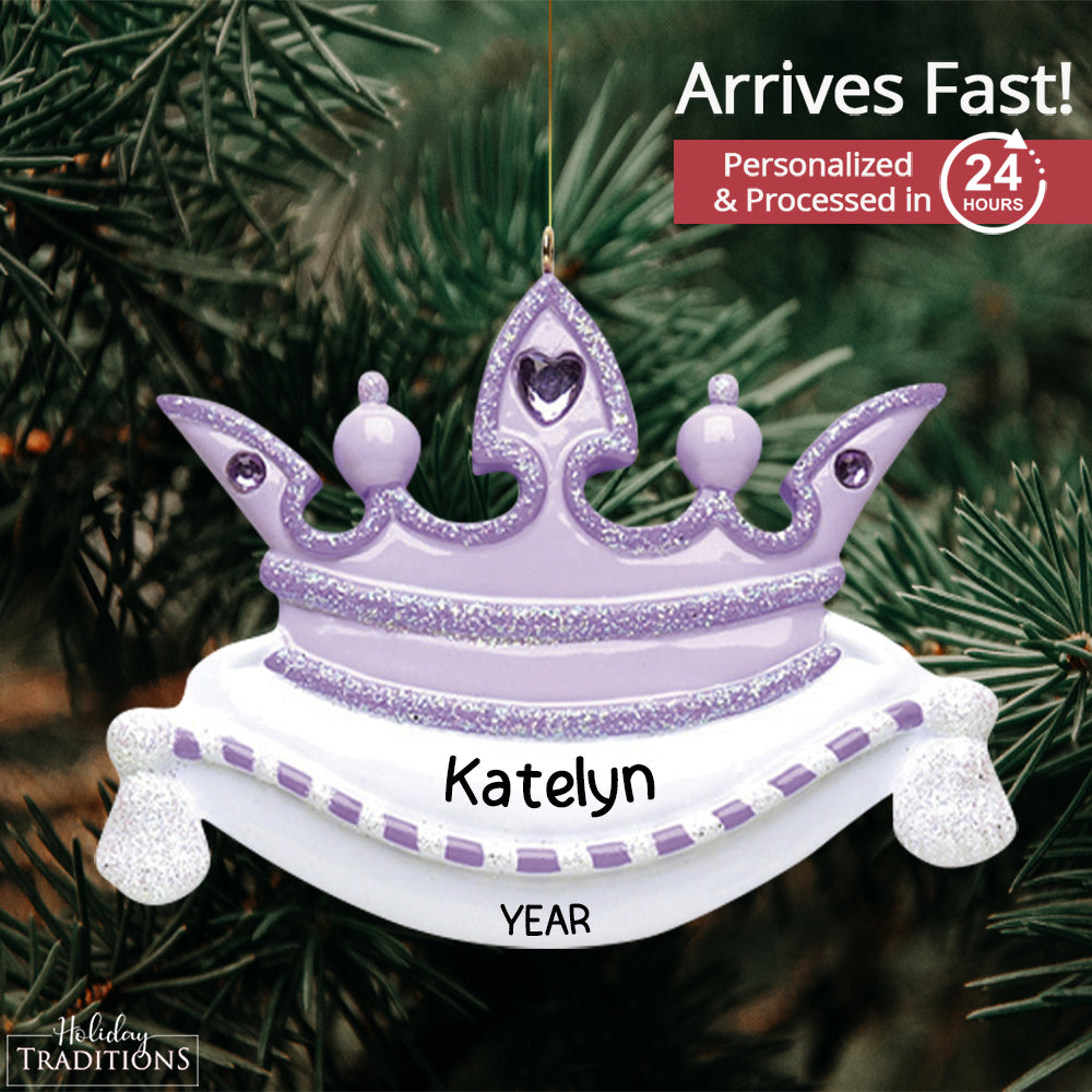 Purple Princess Crown Christmas Ornament