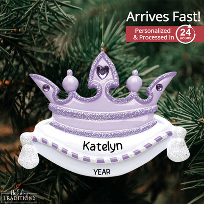 Purple Princess Crown Christmas Ornament