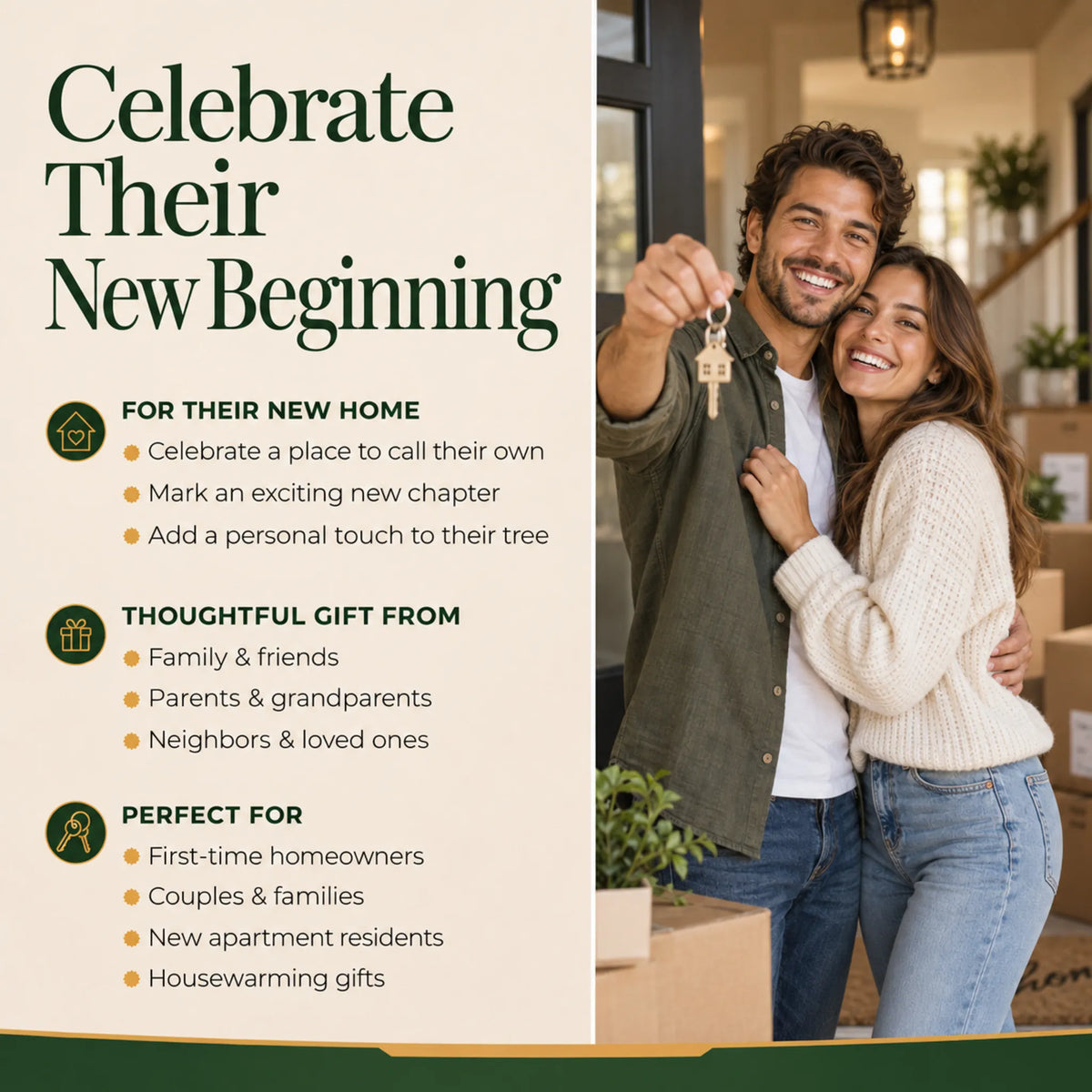 Celebrate their new beginning with a personalized Gingerbread House christmas ornament, a thoughtful housewarming gift