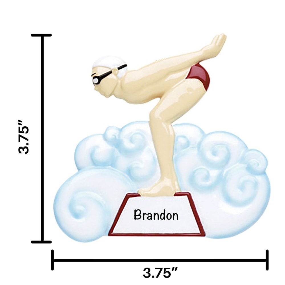 233 Guy Swimmer Personalized Christmas Ornament