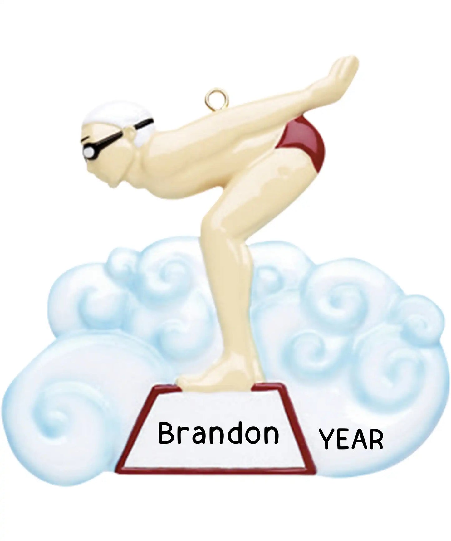 Swimmer Guy Christmas Ornament