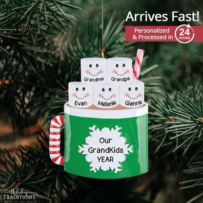 Hot Chocolate Family of 5 Christmas Ornament