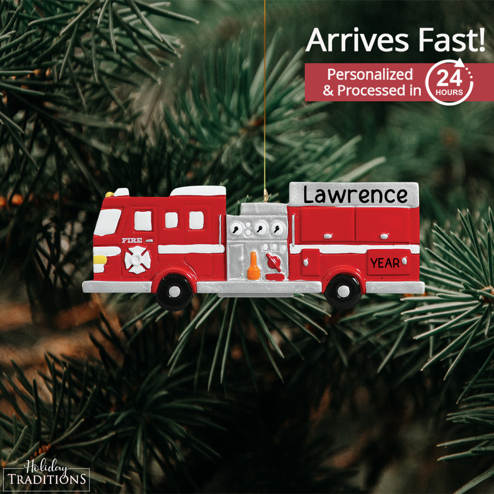 Fire Engine Christmas Ornament