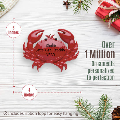 Crab Christmas Ornament - Red