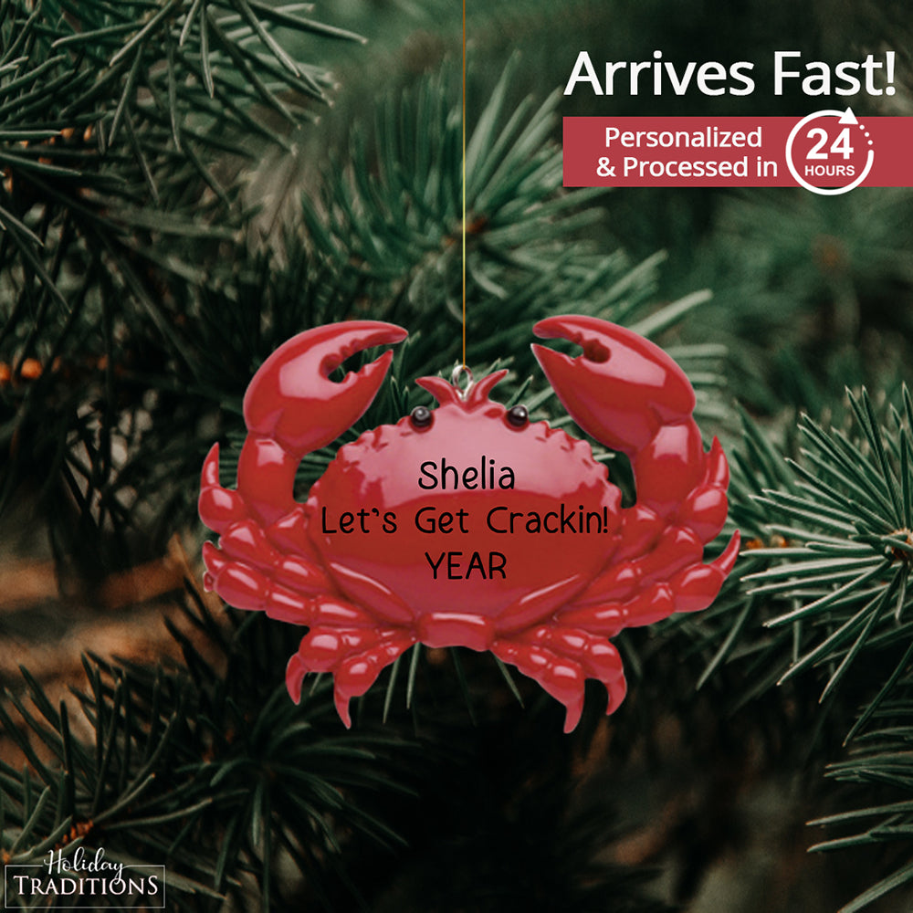 Crab Christmas Ornament - Red