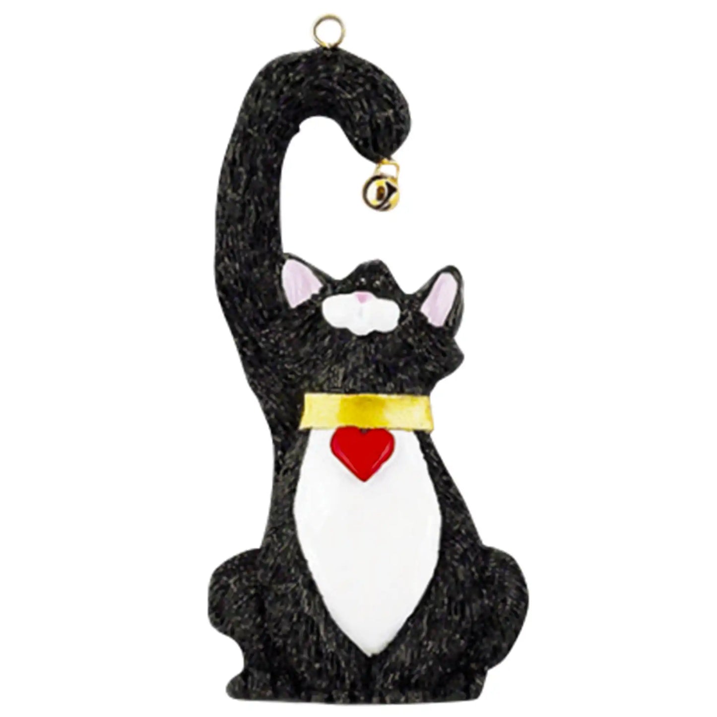 Black Cat With Bell Christmas Ornament