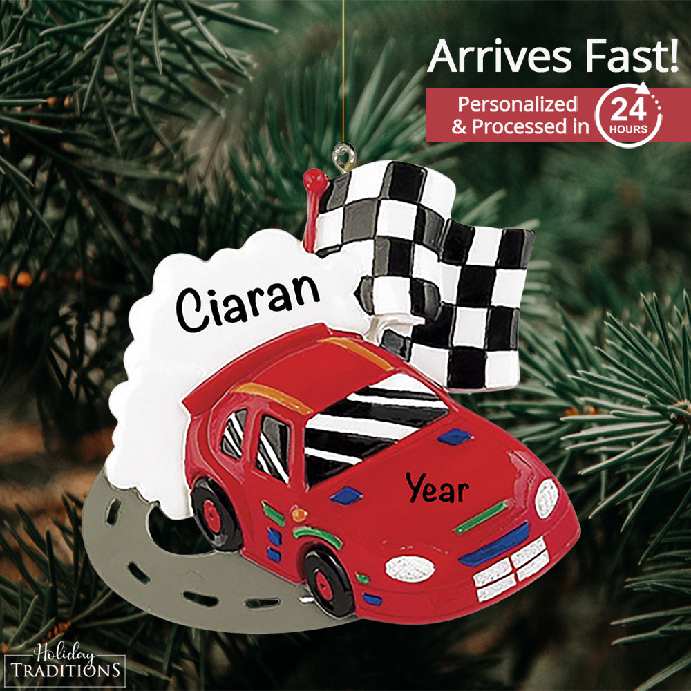 Race Car Track Christmas Ornament