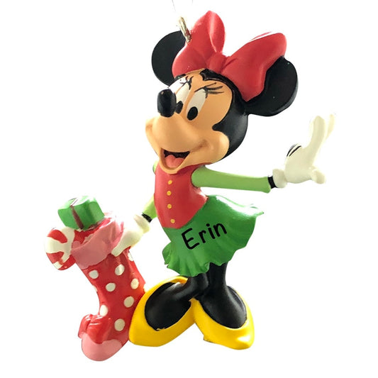 2HCM3880 Minnie Mouse Stocking Personalized Christmas Ornament