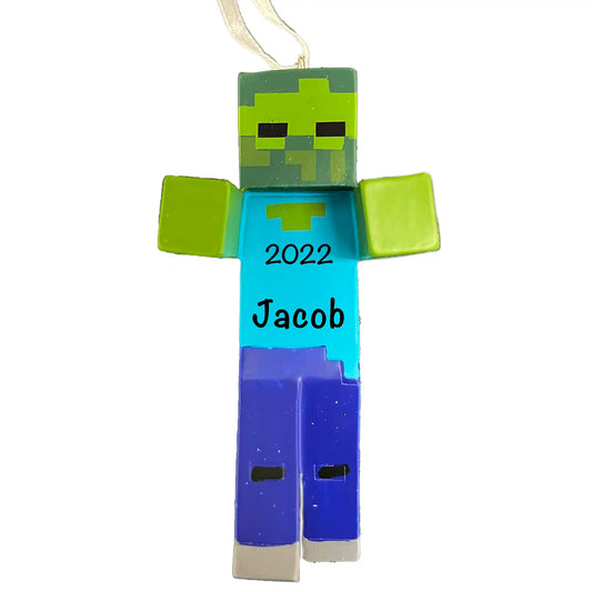 Minecraft Zombie Christmas Ornament