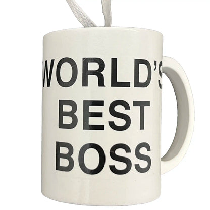 The Office Best Boss Coffee Mug Christmas Ornament