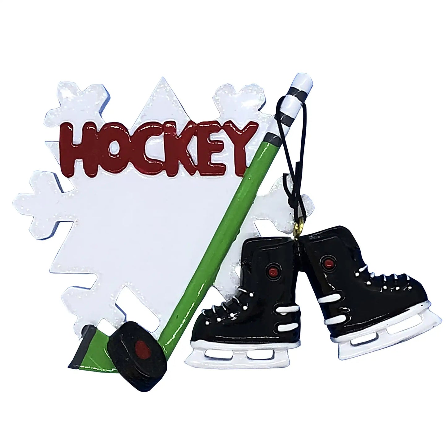 Ice Hockey Flake Christmas Ornament