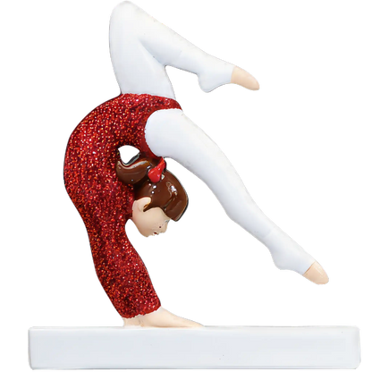 Gymnastics Girl Christmas Ornament - Glitter