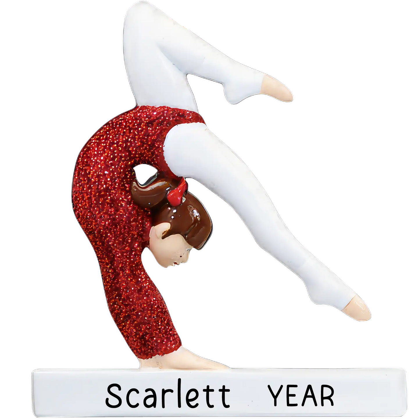 Gymnastics Girl Christmas Ornament - Glitter