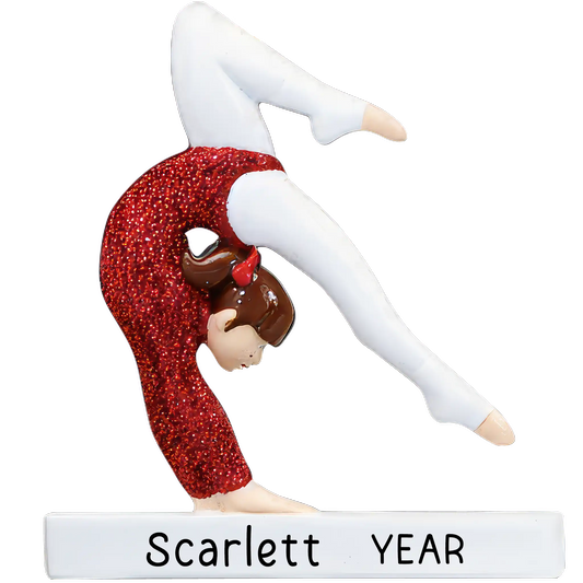 Gymnastics Girl Christmas Ornament - Glitter