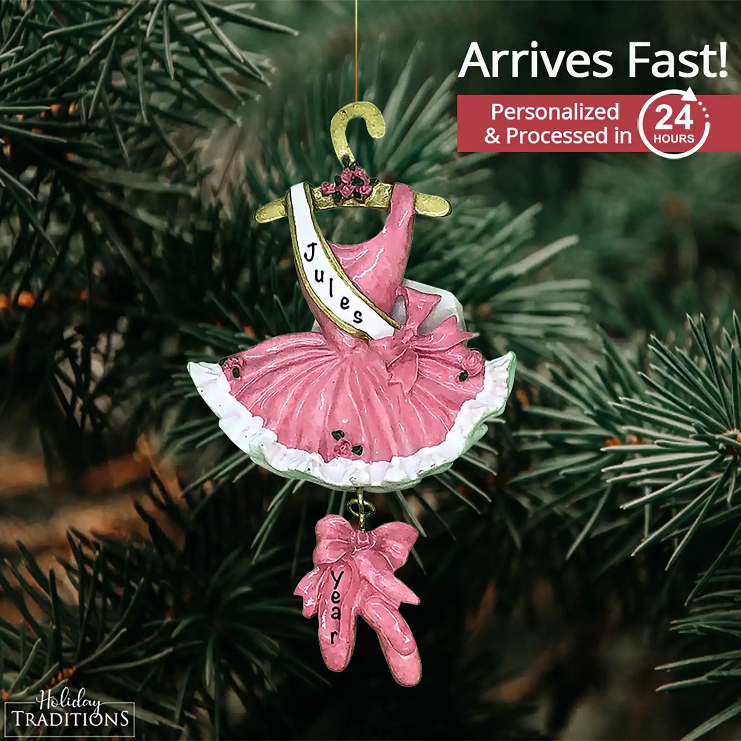 Adorno navideño de vestido de bailarina