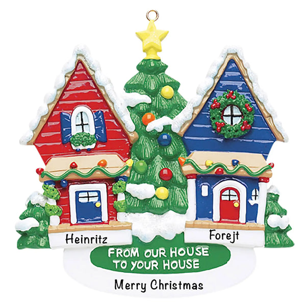 Festive House Christmas Ornament charming home keepsake celebrating a couple’s shared beginning