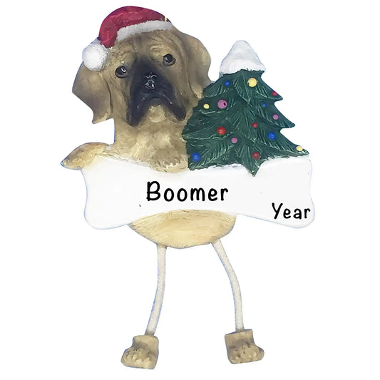 Puggle Personalized Ornament With Dangling Legs