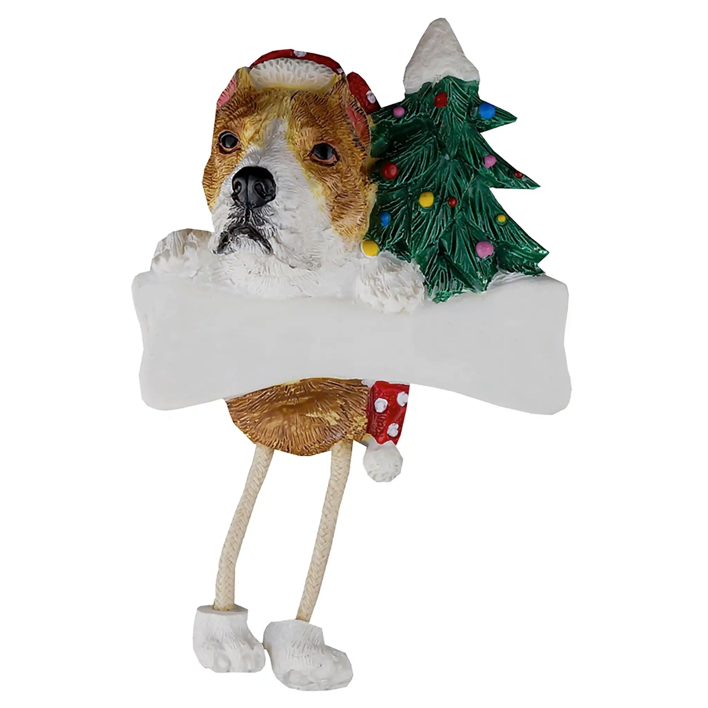 Pit Bull Personalized Ornament - Tan & White