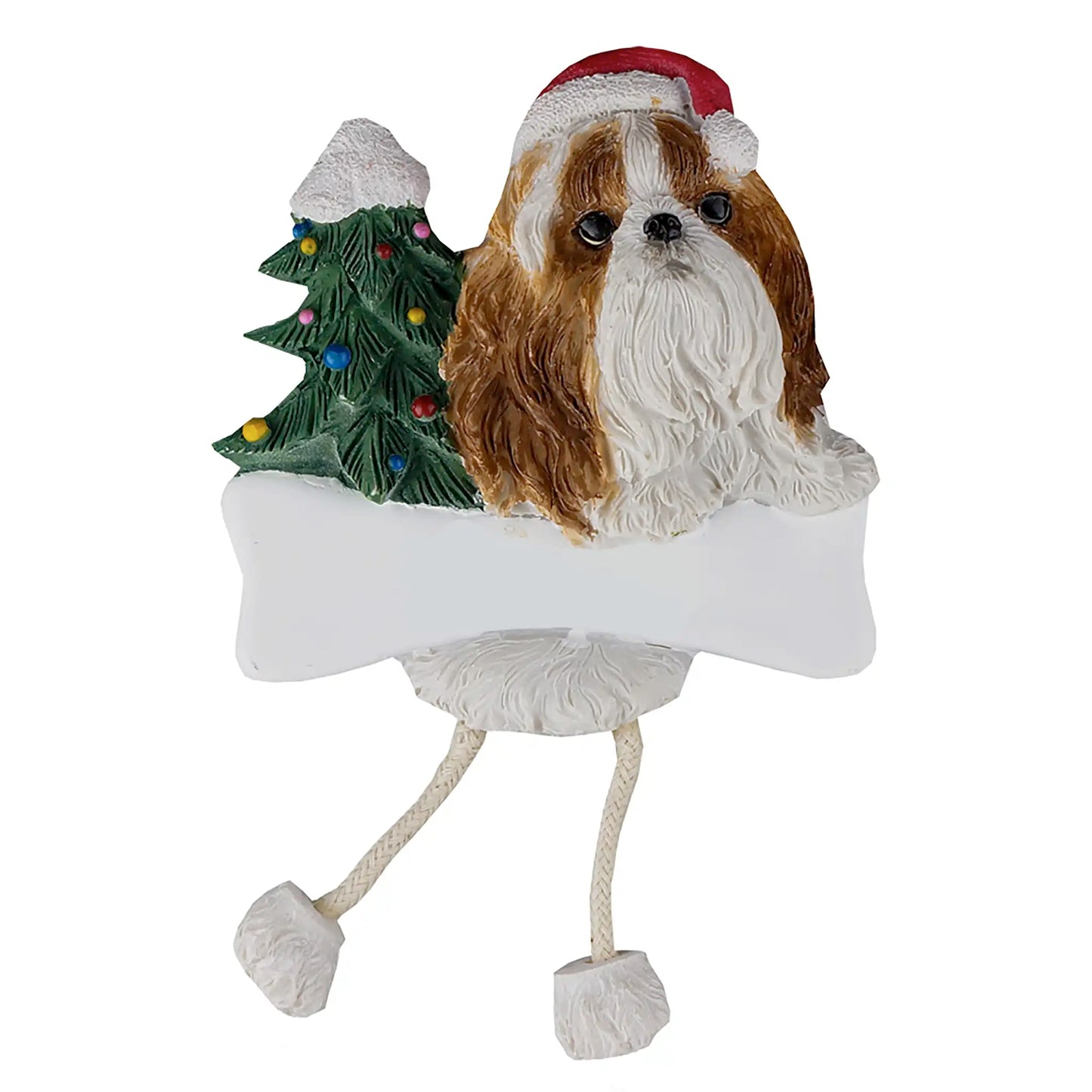 Shih Tzu Personalized Ornament - Tan & White