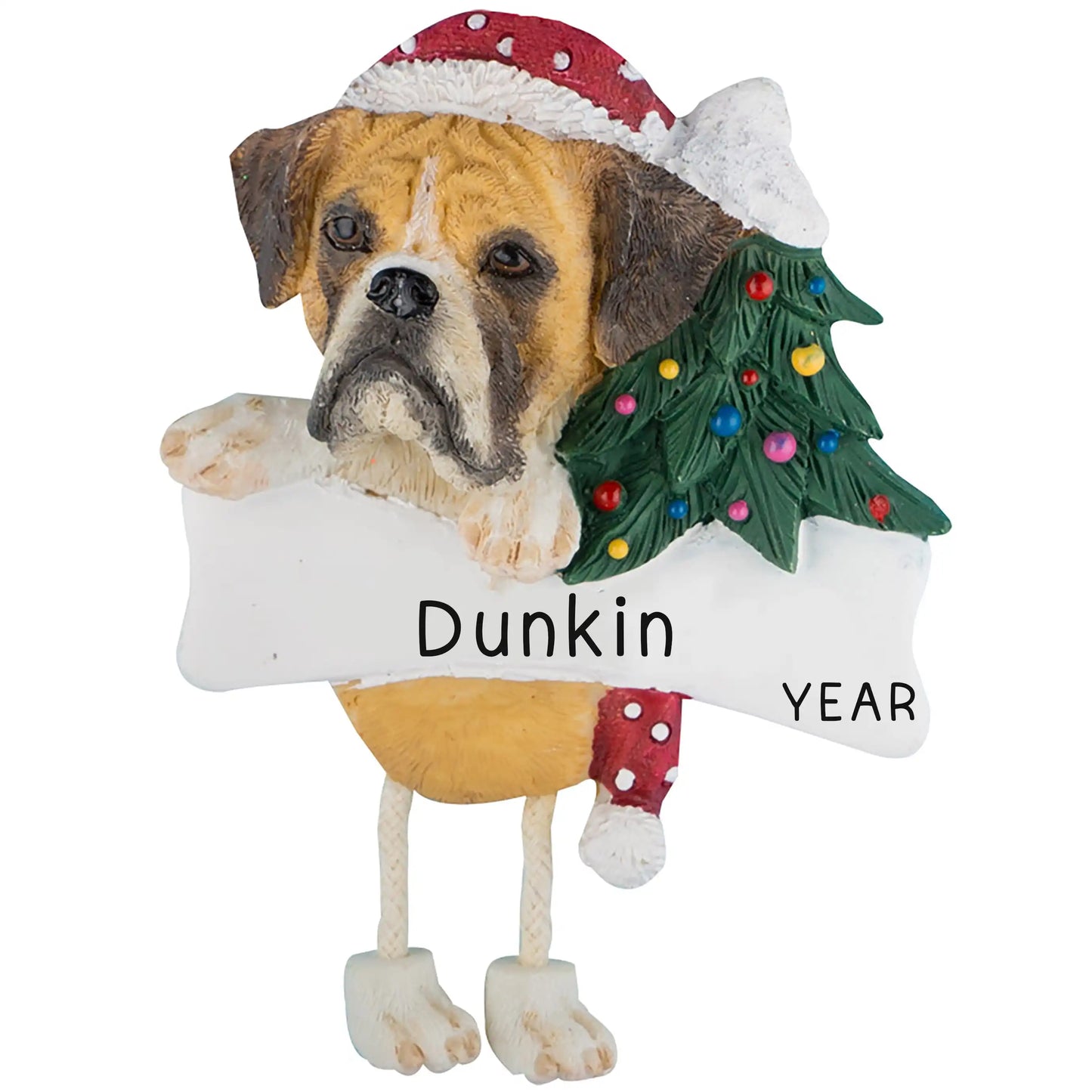 Boxer Fawn & Uncropped Personalized Ornament