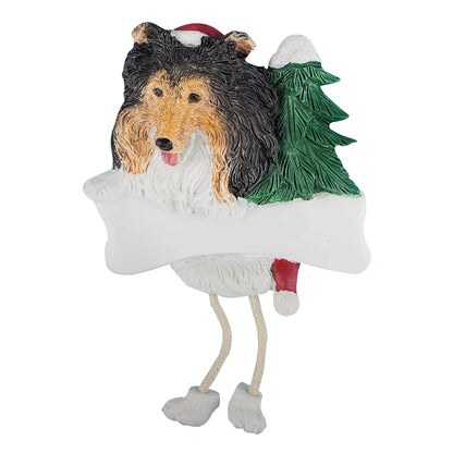 Collie Personalized Ornament With Dangling Legs