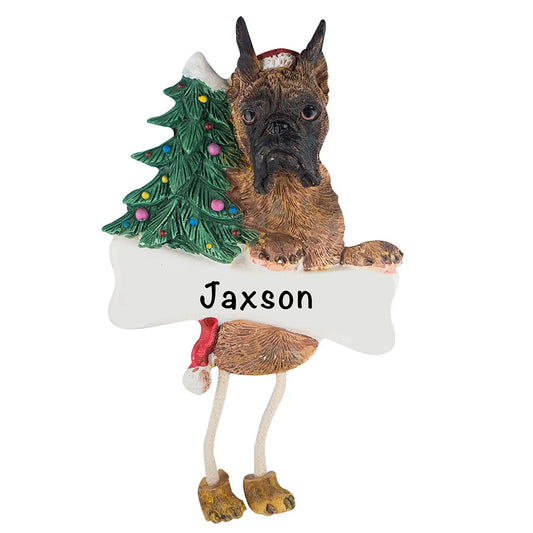 Boxer - Brindle & Cropped Christmas Ornament