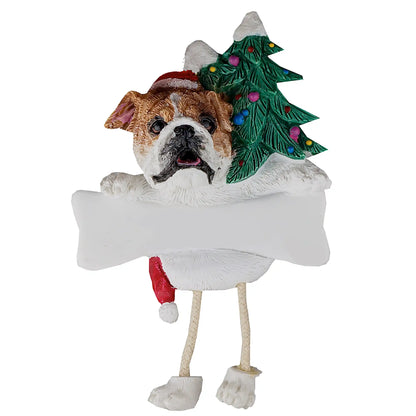 Bulldog Personalized Ornament With Dangling Legs