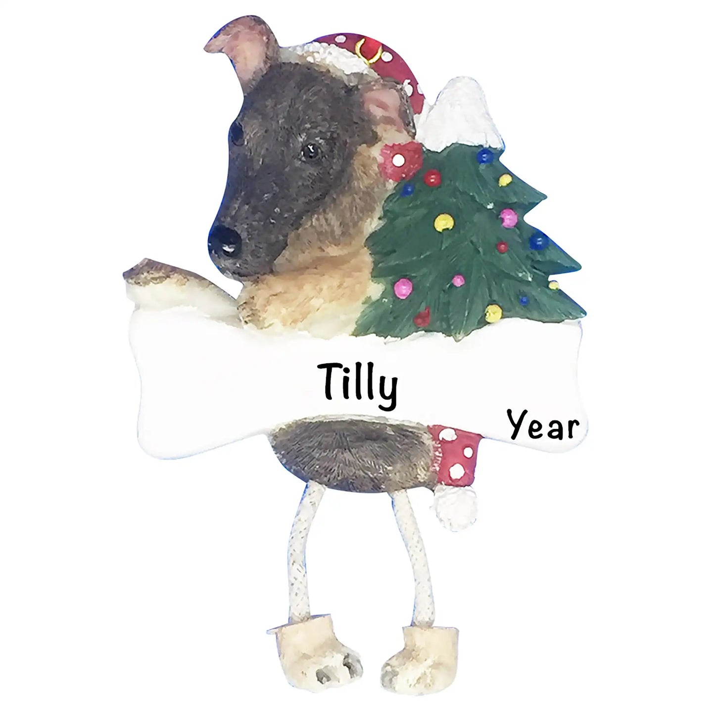 Greyhound Personalized Ornament - Brindle Style