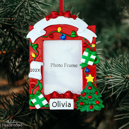 Red Photo Frame Personalized Ornament