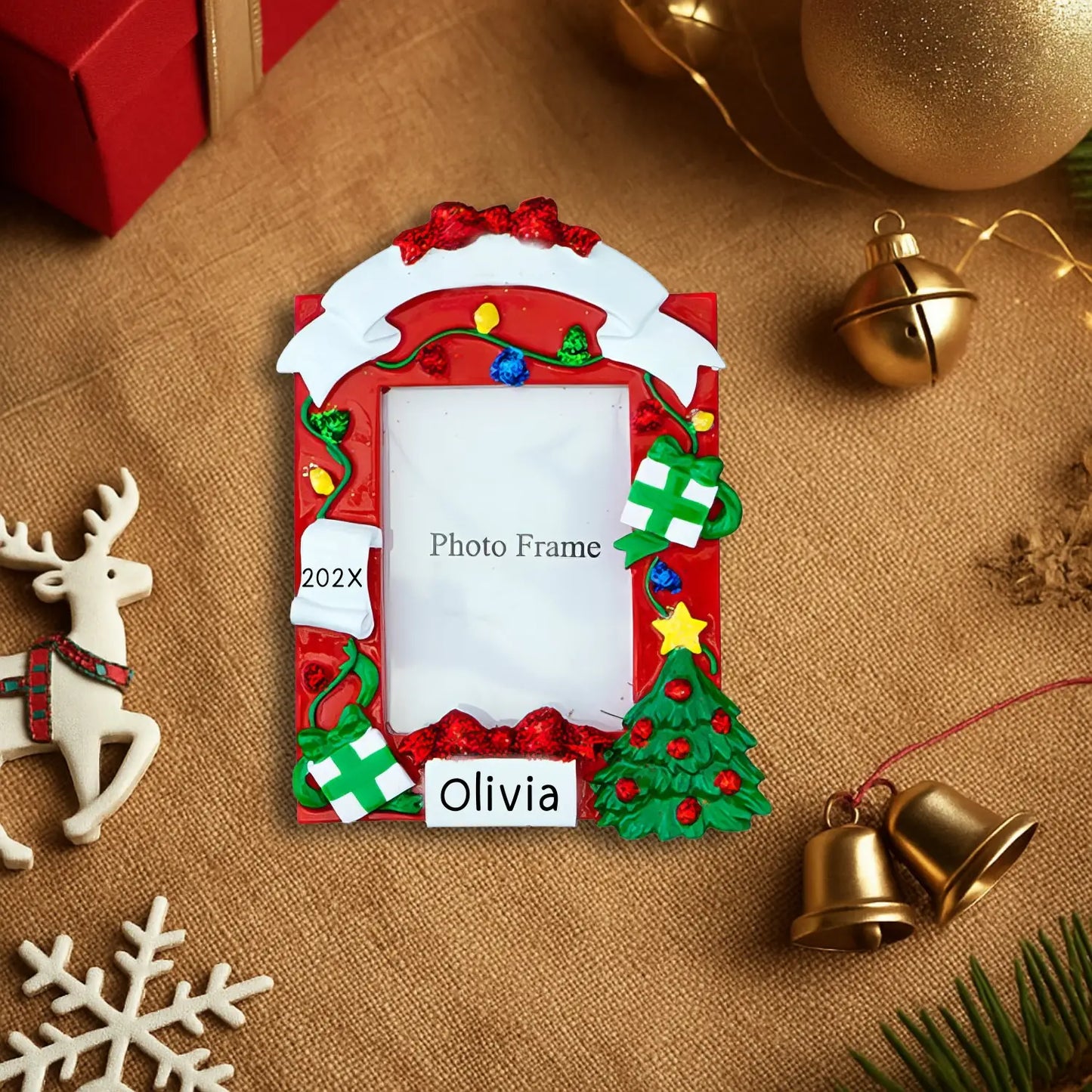 Red Photo Frame Personalized Ornament