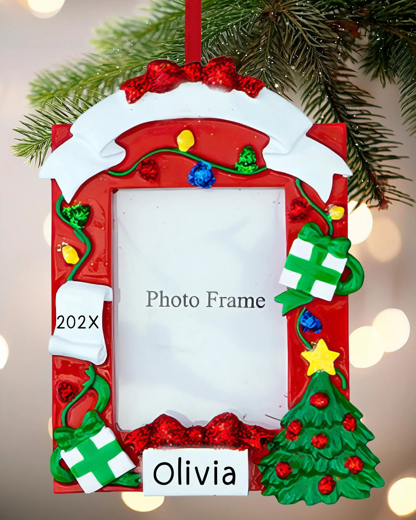 Red Photo Frame Personalized Ornament