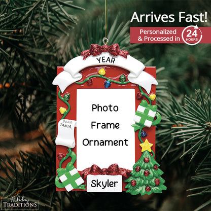 Red Picture Frame Christmas Ornament