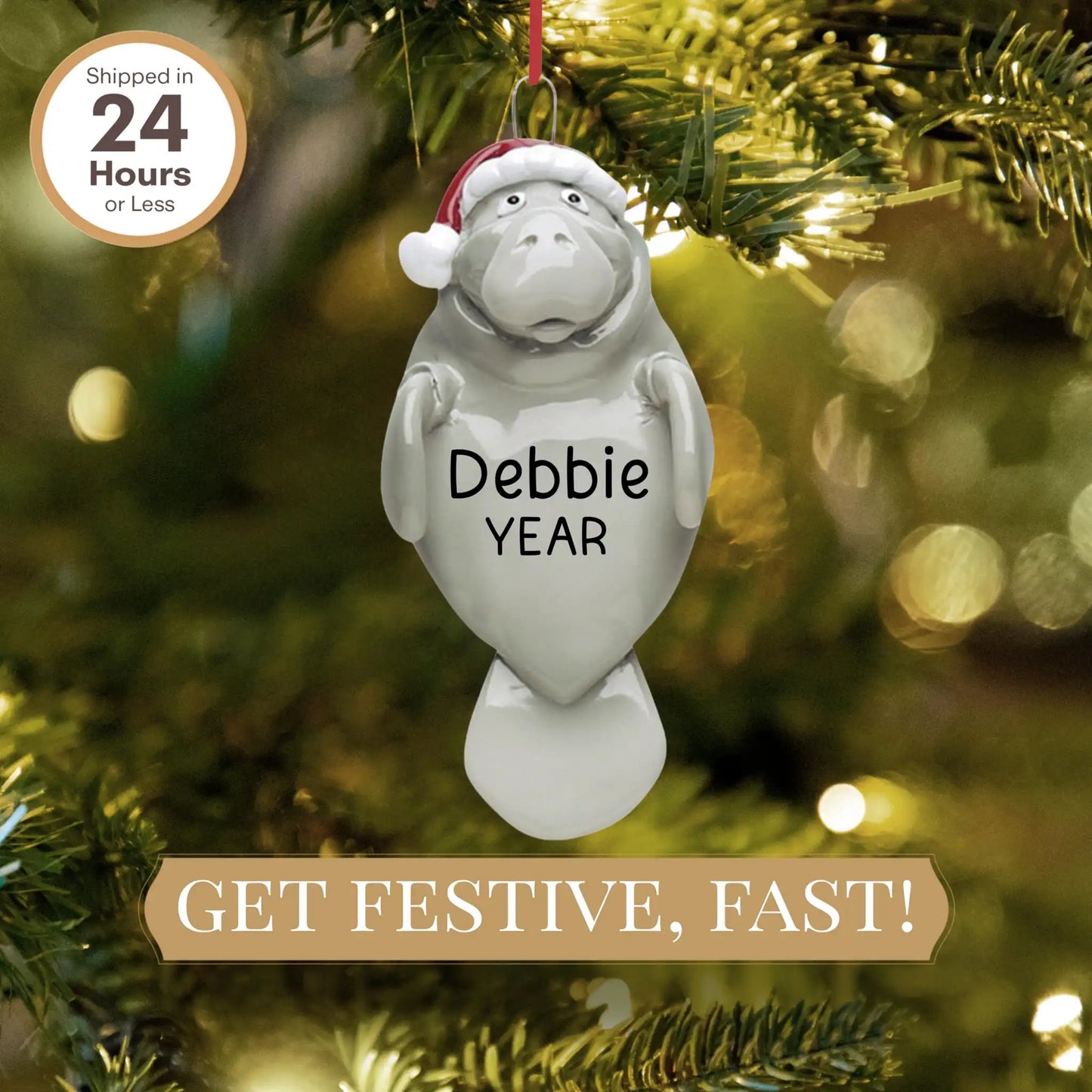 Manatee Christmas Ornament