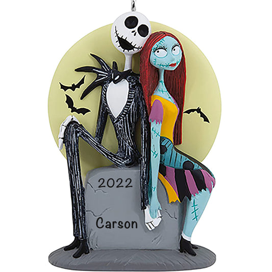 3HCM0845 Jack Skellington and Sally Christmas Ornament - Nightmare Before Christmas Personalized Ornament - Holiday Traditions Gift