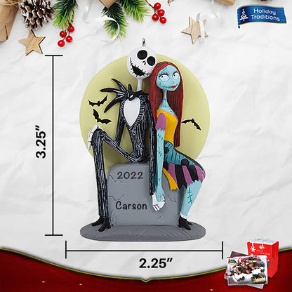 3HCM0845 Jack Skellington and Sally Christmas Ornament - Nightmare Before Christmas Personalized Ornament - Holiday Traditions size