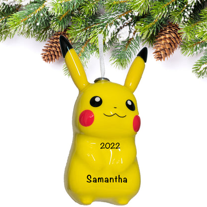 Pokemon Pikachu Decoupage Christmas Ornament