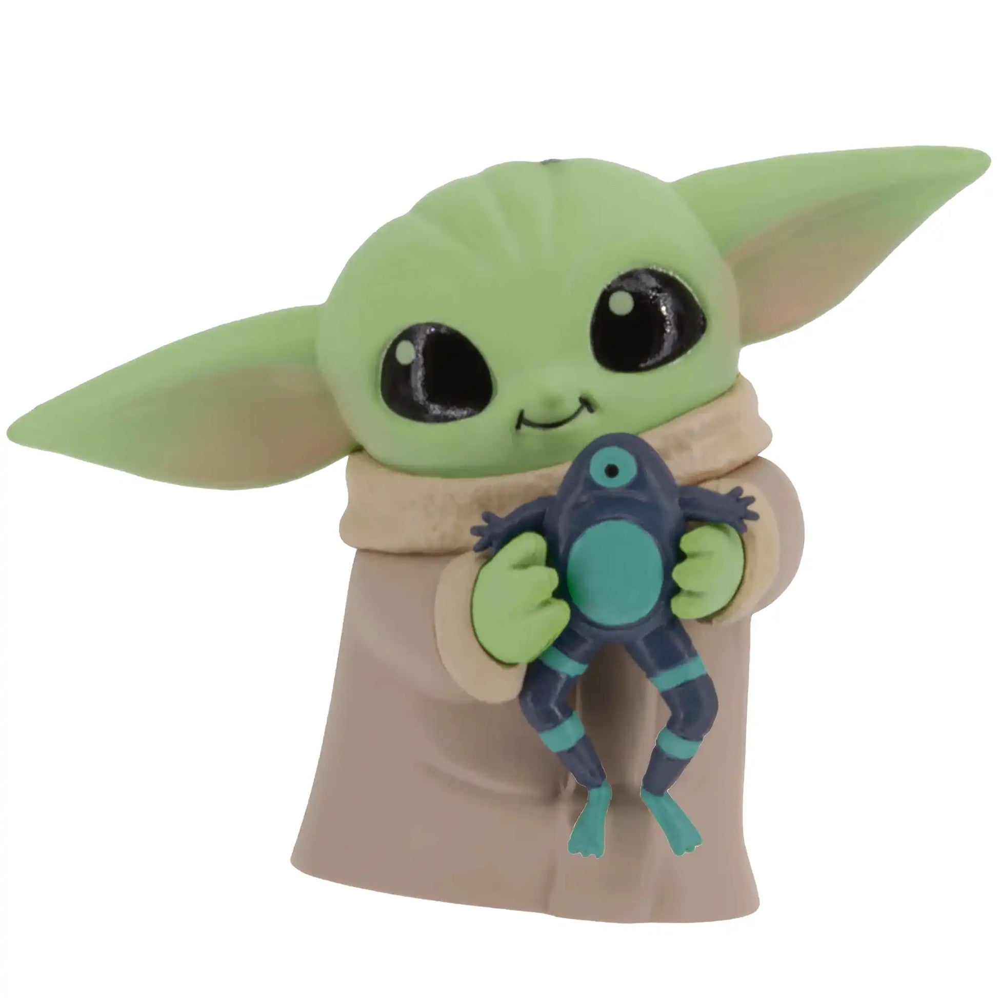 A personalized Star Wars Grogu (The Child) ornament holding a space frog, ready for a name and year on his robe.