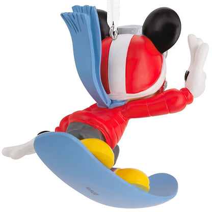 Mickey Mouse Snowboarding Personalized Ornament