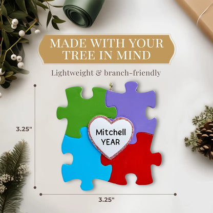 Adorno navideño sobre autismo 