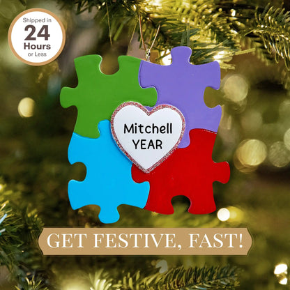 Adorno navideño sobre autismo 