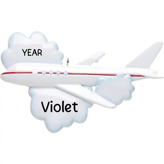 Flying Airplane Travel Christmas Ornament