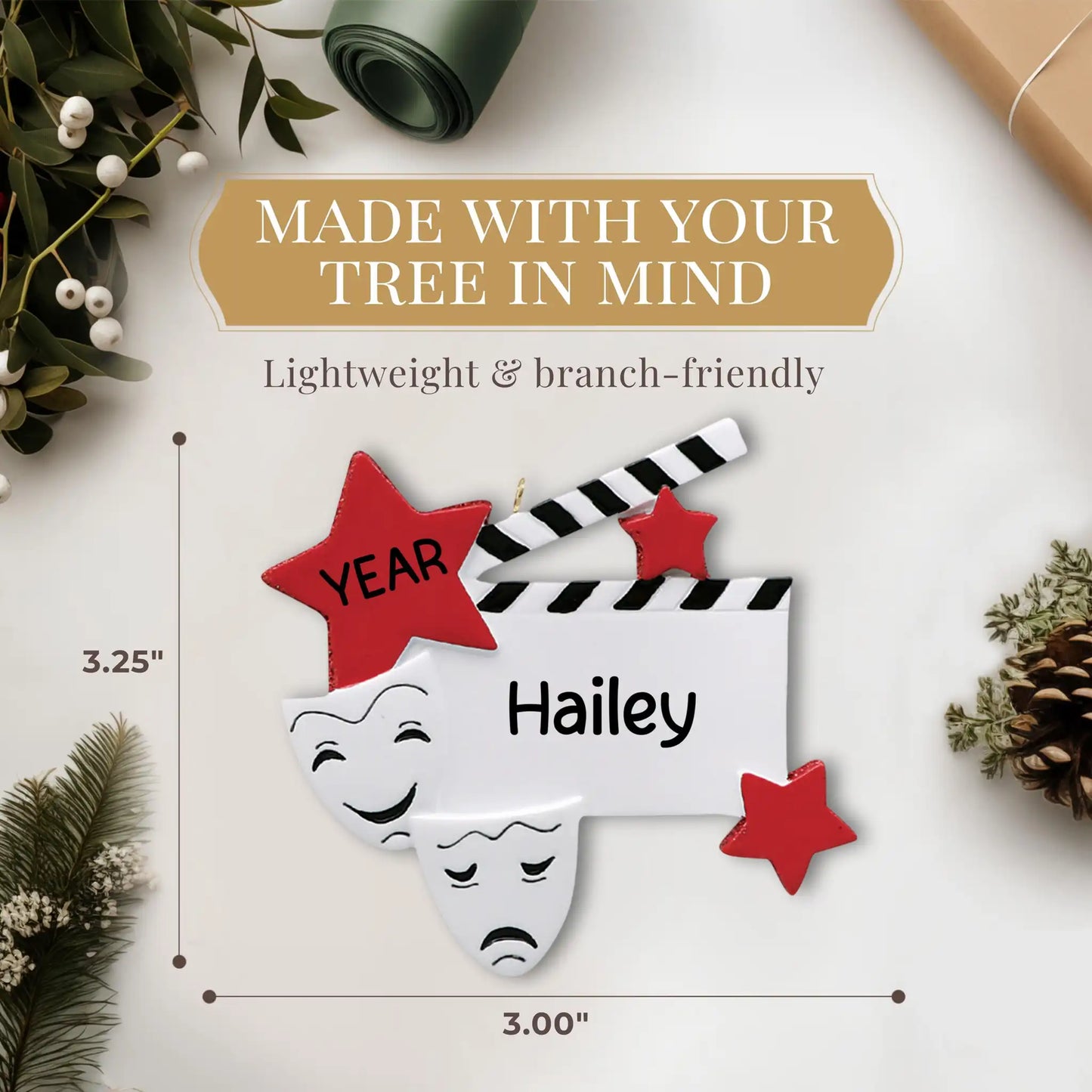 Drama Star Personalized Ornament