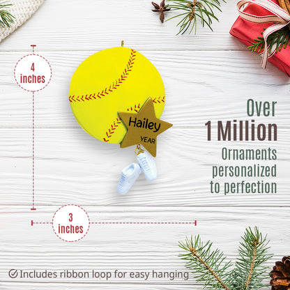 Softball Star Christmas Ornament