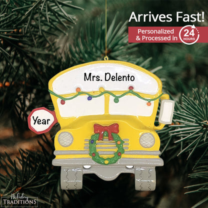 School Bus Christmas Ornament