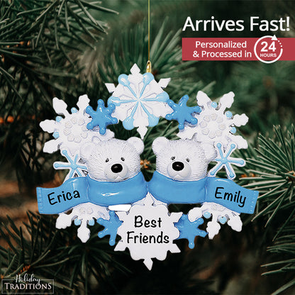 Polar Bear Couple Christmas Ornament