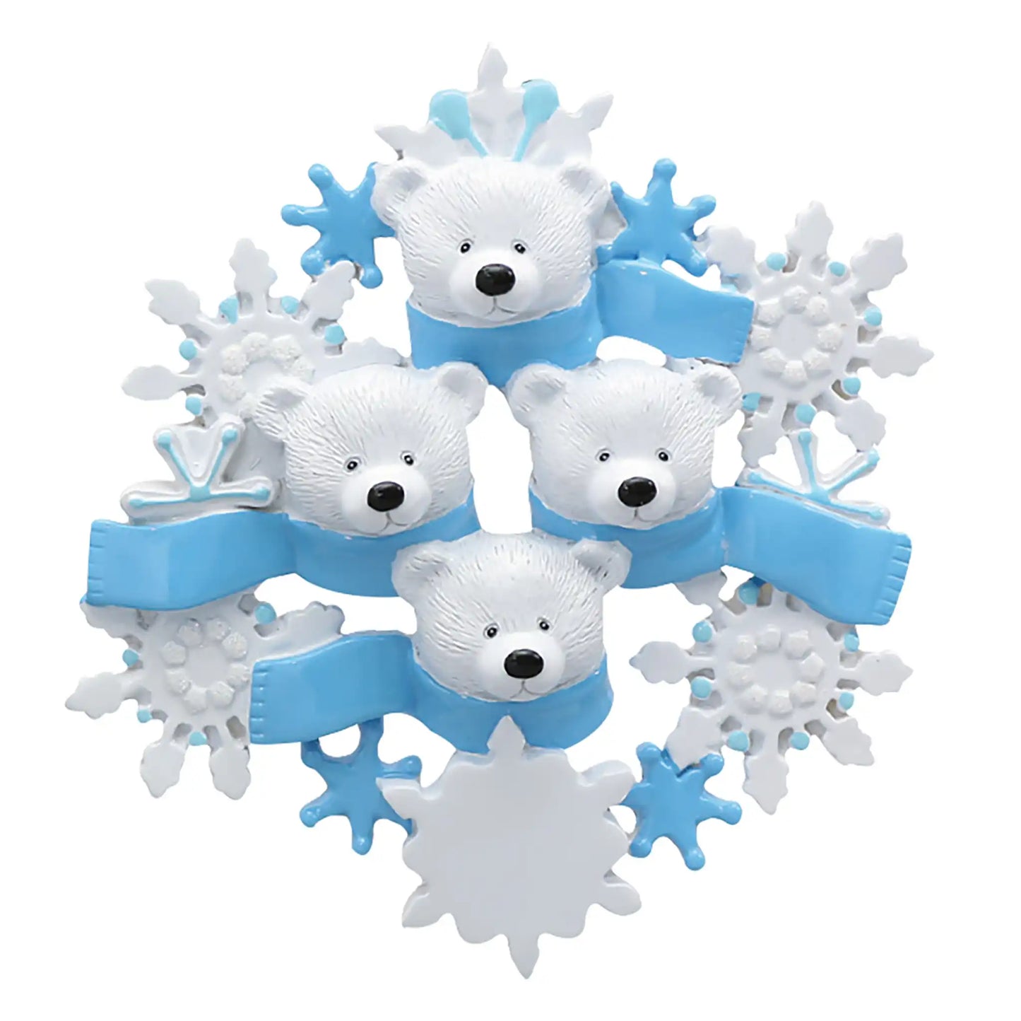 Polar Bear Family Of 4 Christmas Ornament