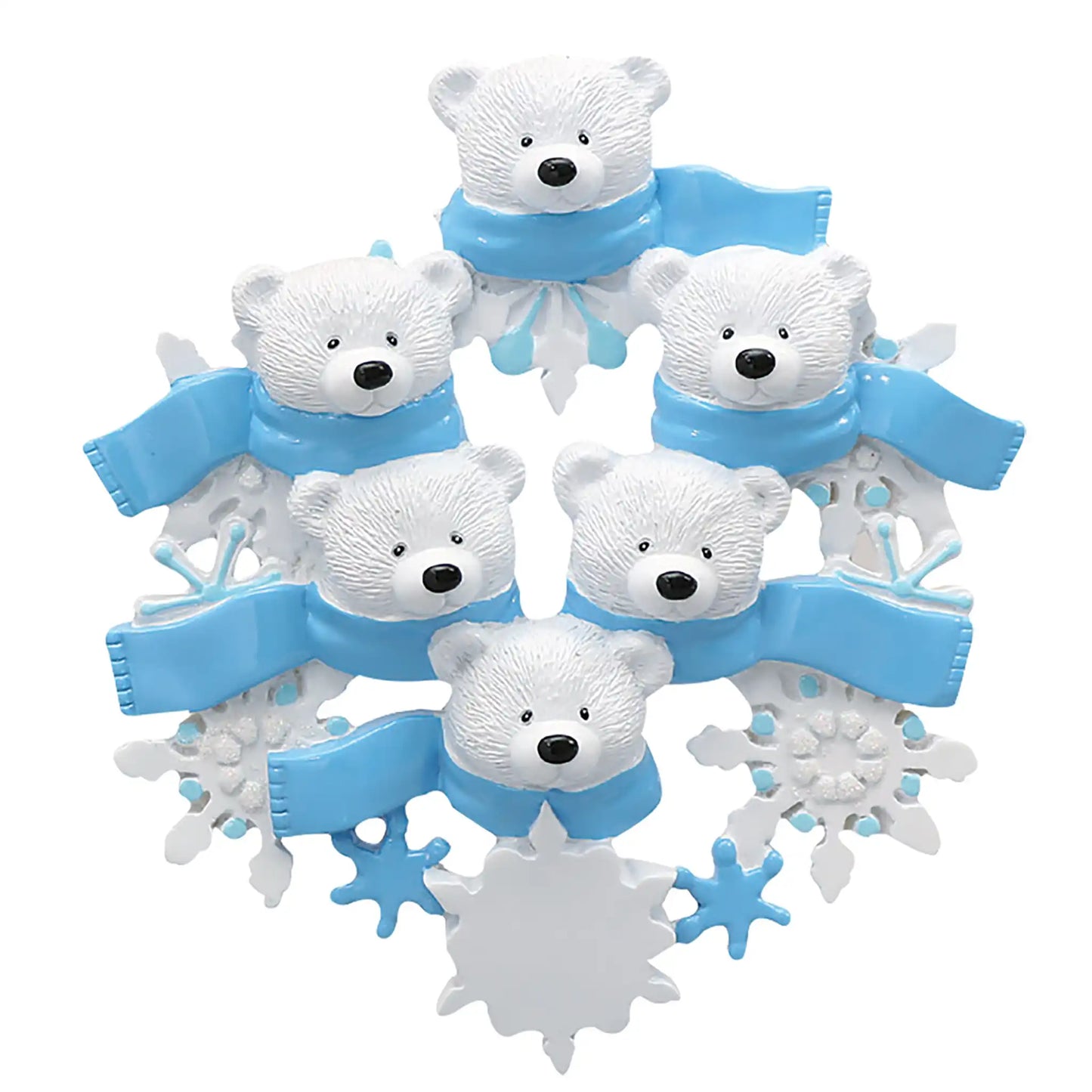 Polar Bear Family Of 6 Christmas Ornament